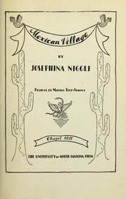 Cover of: Mexican village by Niggli, Josephina.