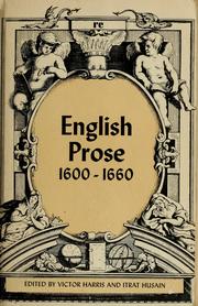 Cover of: English prose 1600-1660