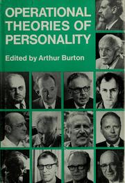 Cover of: Operational theories of personality by Arthur Burton