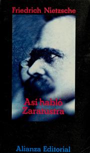 Cover of: Así habló Zarathustra by Friedrich Nietzsche