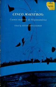 Cover of: Cinco maestros by Alexander Coleman