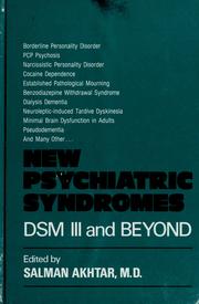 Cover of: New psychiatric syndromes by edited by Salman Akhtar.