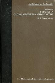 Cover of: Studies in global geometry and analysis by Shiing-Shen Chern