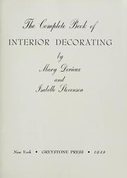 Cover of: The complete book of interior decorating by Mary Derieux