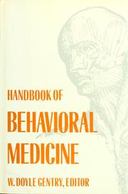 Cover of: Handbook of behavioral medicine by edited by W. Doyle Gentry.