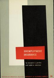 Cover of: Unemployment insurance