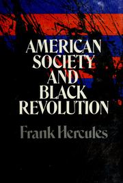 Cover of: American society and Black revolution.