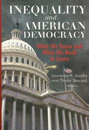Cover of: Inequality and American Democracy: What We Know And What We Need To Learn