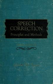 Cover of: Speech correction by Charles Van Riper