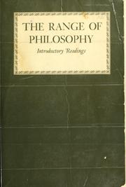 Cover of: The range of philosophy: introductory readings