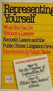 Cover of: Representing yourself by Kenneth Lasson