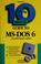 Cover of: 10 minute guide to MS-DOS 6