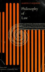 Cover of: Philosophy of law by Martin Philip Golding