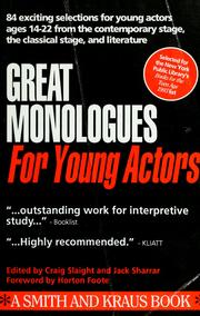 Cover of: Great monologues for young actors