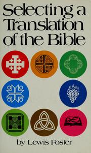 Cover of: Selecting a translation of the Bible