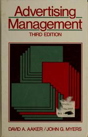 Cover of: Advertising management