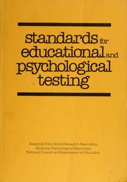 Cover of: Standards for educational and psychological testing by American Educational Research Association.
