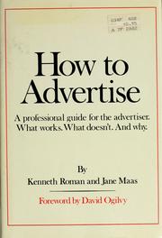 Cover of: How to advertise