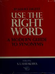 Cover of: Funk & Wagnalls modern guide to synonyms and related words: lists of antonyms, copious cross-references, a complete and legible index
