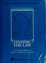 Cover of: Finding the law by Morris L. Cohen