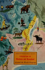 Cover of: The Federation of Rhodesia & Nyasaland. by Evelyn Irons