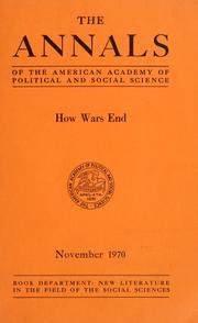 Cover of: How wars end. by Special editor: William T. R. Fox.