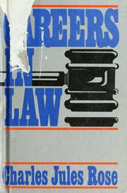Cover of: Careers in law