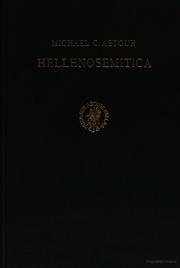 Hellenosemitica by Michael C. Astour