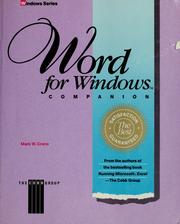 Cover of: Word for Windows companion by Mark W. Crane