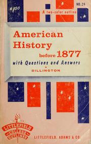 Cover of: American history before 1877.