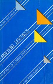 Cover of: Analysing sentences: an introduction to English syntax