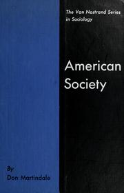 Cover of: American society.