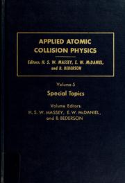 Cover of: Applied atomic collision physics: Special topics
