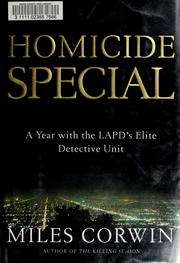 Cover of: Homicide special by Miles Corwin