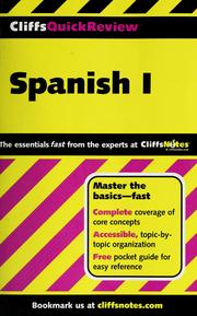 Cover of: CliffsQuickReview Spanish I