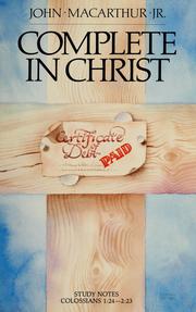 Cover of: Complete in Christ