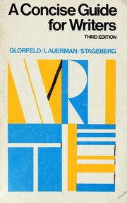 Cover of: A  concise guide for writers by Louis E. Glorfeld