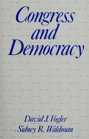 Cover of: Congress and democracy by David J. Vogler