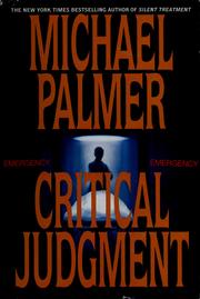 Cover of: Critical judgement by Michael Palmer
