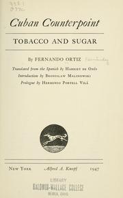 Cover of: Cuban counterpoint: tobacco and sugar