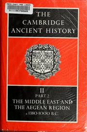 Cover of: History of the Middle East and the Aegean region c. 1380-1000 B.C. by edited by I.E.S. Edwards ... [et al.].