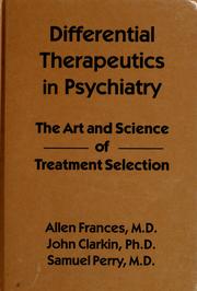 Cover of: Differential therapeutics in psychiatry by Allen Frances