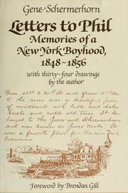 Cover of: Letters to Phil: memories of a New York boyhood, 1848-1856