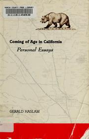 Cover of: Coming of age in California by Gerald W. Haslam