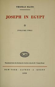 Cover of: Joseph in Egypt ... by Thomas Mann