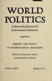 Cover of: Theory and policy in international relations by Raymond Tanter