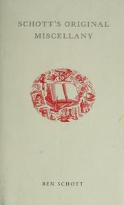 Cover of: Schott's original miscellany