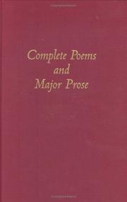 Complete poems and major prose by John Milton, Merritt Y Hughes