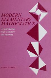 Cover of: Modern elementary mathematics: an introduction to its structure and meaning