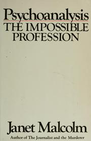 Cover of: Psychoanalysis, the impossible profession